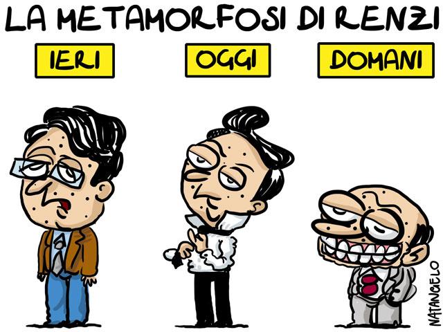 La vignetta del giorno: La metamorfosi di Renzi
