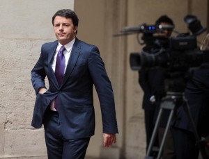 Matteo Renzi riceve a Palazzo Chigi, il Presidente della Repubblica di Polonia, Bronislaw Komorowski