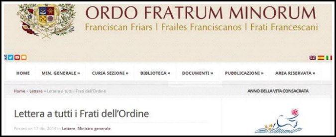 Crac francescani, linee guida per beni ordini scritte da ministro frati minori