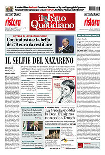 Copertina Il Fatto Quotidiano - Il selfie del nazareno