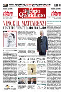 Copertina Il Fatto Quotidiano - Vince il Mattarenzi - Le schede firmate banda per banda