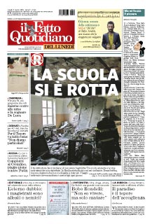 Copertina Il Fatto Quotidiano - La scuola si è rotta