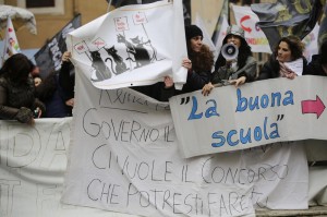 Sit-in dei precari della scuola del Mida e di Adida a Montecitorio