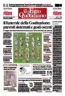 Copertina Il Fatto Quotidiano - Il funerale della Costituzione: parenti sistemati e gesti osceni