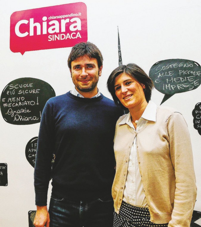 Foto con big - Chiara Appendino con Alessandro Di Battista a Torino - LaPresse