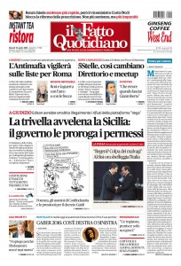 Copertina Il Fatto Quotidiano - La trivella  avvelena la Sicilia: il governo le proroga i permessi