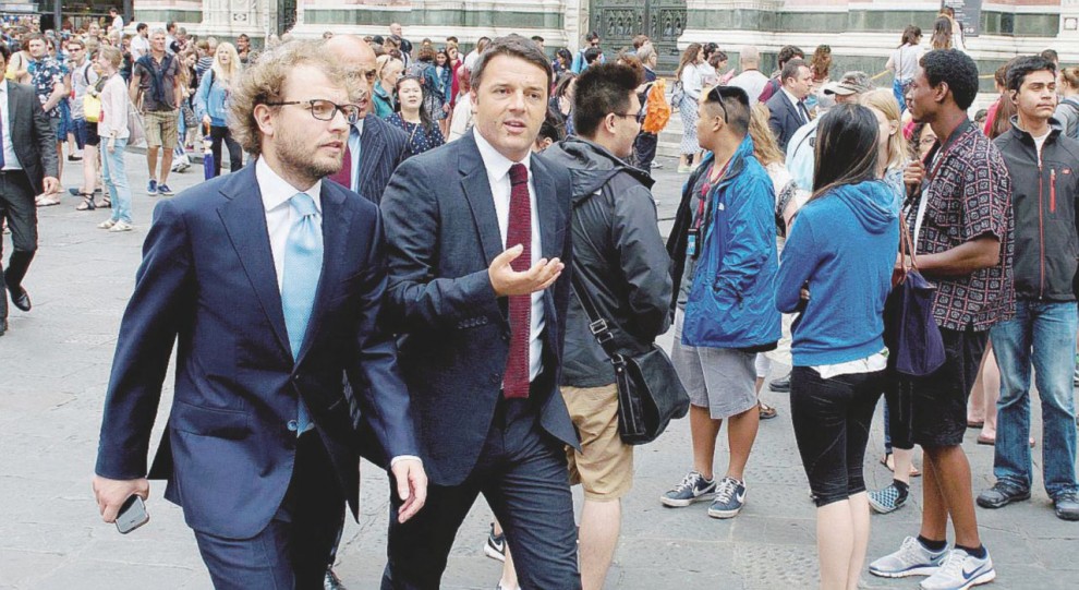 Giglio magico - Il sottosegretario Luca Lotti insieme al presidente del Consiglio Matteo Renzi - Ansa
