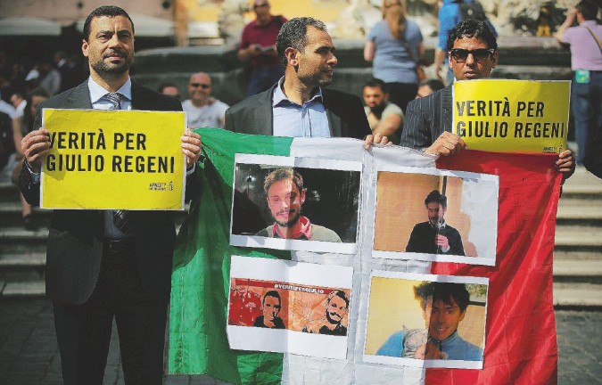 Roma, manifestazione per Giulio Regeni al Pantheon
