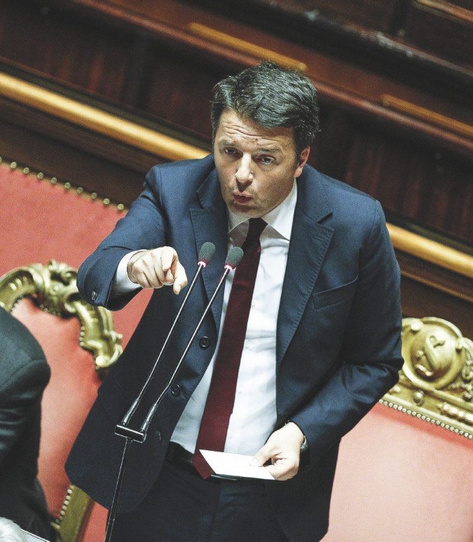 Matteo Renzi ieri nell’aula del Senato - Ansa