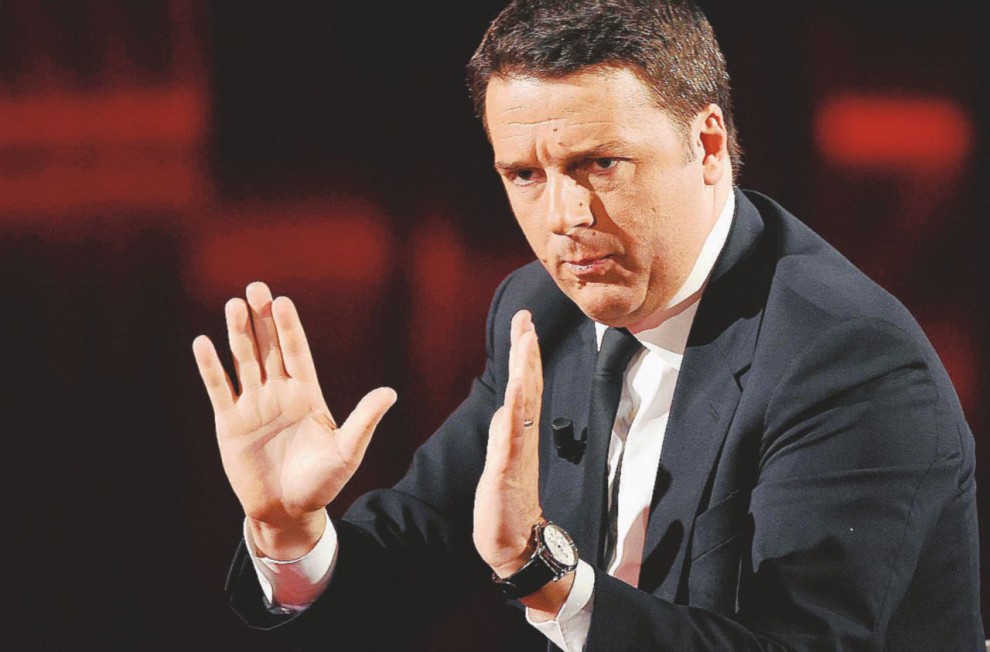 Il premier Matteo Renzi ieri sera da Fabio Fazio durante “Che tempo che fa” - Ansa