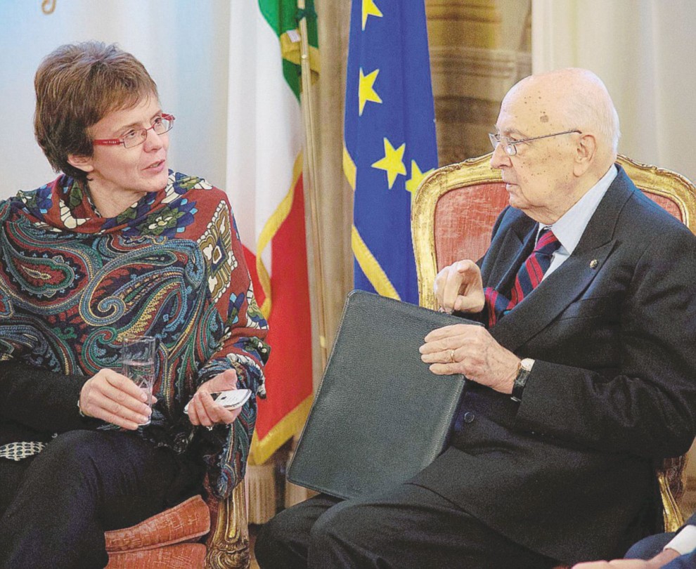 Elena Cattaneo, senatrice a vita e il presidente emerito Napolitano - Ansa
