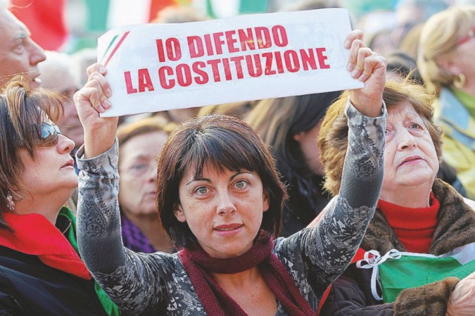 Per la Costituzione - Le manifestazioni contro il referendum - LaPresse