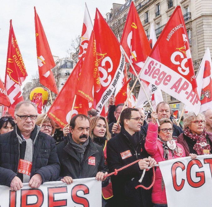 Anti austerity union protest in Paris