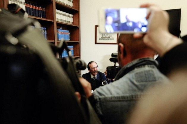 Conferenza stampa di Pino Maniaci e dei suoi legali