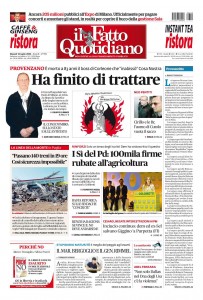 Copertina Il Fatto Quotidiano - Ha finito di trattare