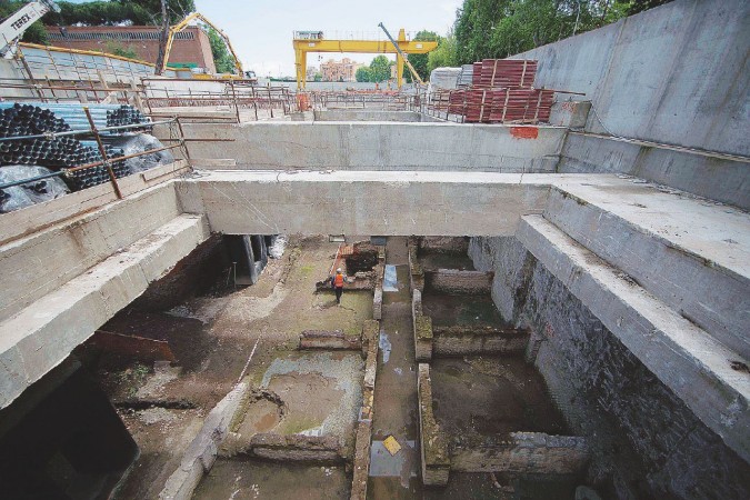 Roma, Cantiere della Metro C a Porta Metronia