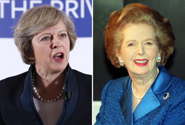 Theresa May  e Margaret Thatcher