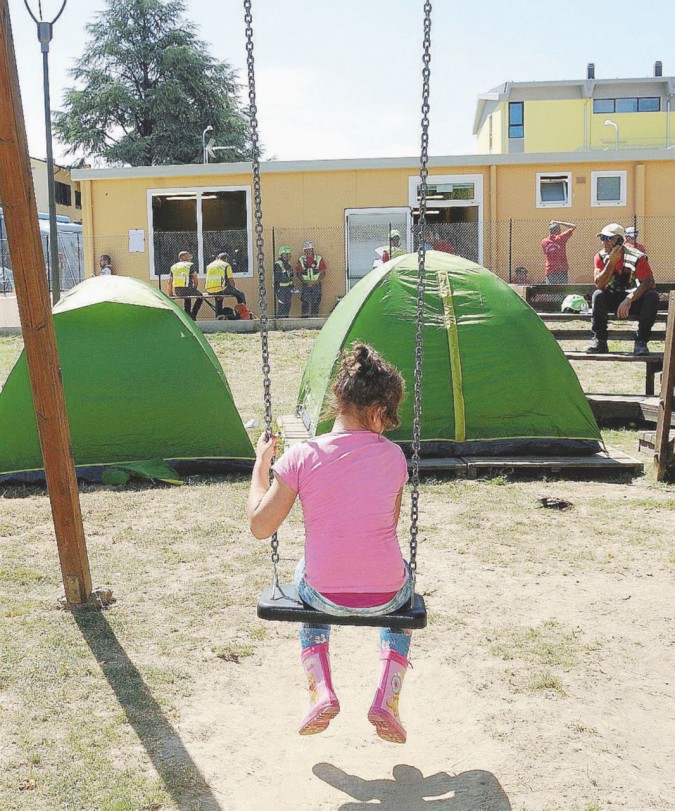 Tendopoli - Un campo allestito ad Amatrice - Ansa