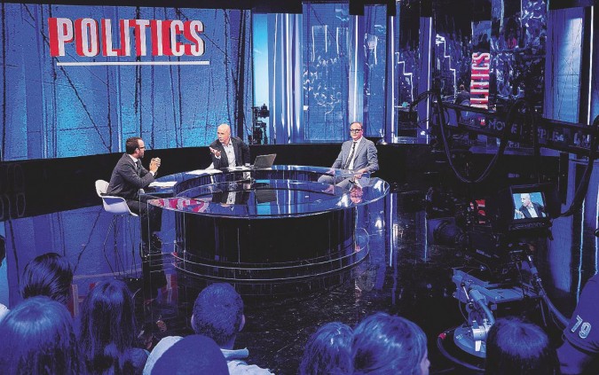 In onda - Gianluca Semprini con gli ospiti di “Politics” - LaPresse