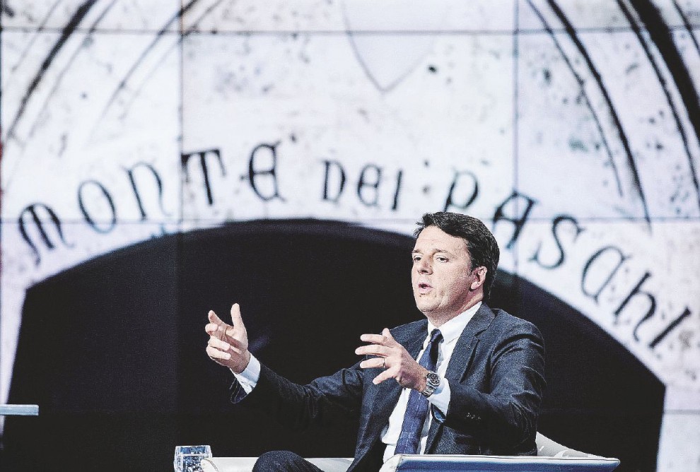 Renzi at the registration of "Porta a porta"