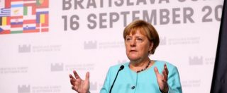 German Chancellor Angela Merkel attends news conference after the European Union summit- the first one since Britain voted to quit- in Bratislava, Slovakia, September 16, 2016. REUTERS/Leonhard Foeger