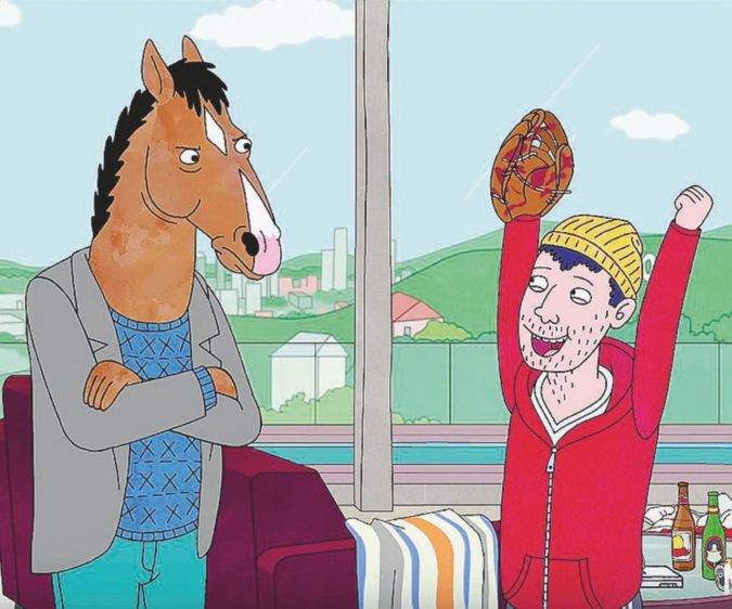 Compagni d’avventura - BoJack insieme al suo coinquilino Todd (doppiato da Aaron Paul, uno dei protagonisti di Breaking Bad)