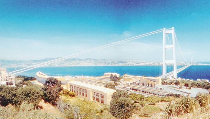 Un’elaborazione grafica del Ponte sullo Stretto - Ansa