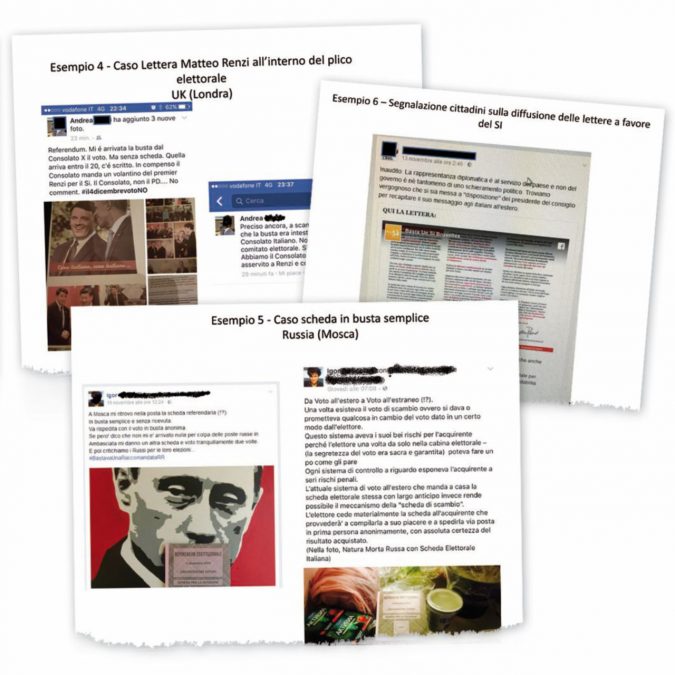 Sospetti - Le segnalazioni degli italiani all’estero contenute nel dossier preparato dai comitati del No