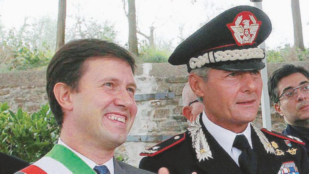 Emanuele Saltalamacchia col  sindaco di  Firenze Dario  Nardella