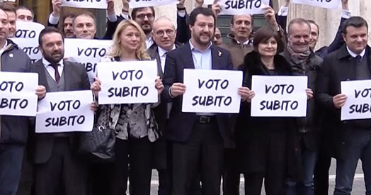 Salvini vuole il voto subito: “Dopo Monti, Letta e Renzi, no al quarto premier non eletto da nessuno”