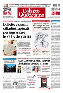 Copertina Il Fatto Quotidiano - Bollette e caselli: cittadini rapinati per ingrassare le lobby dei partiti