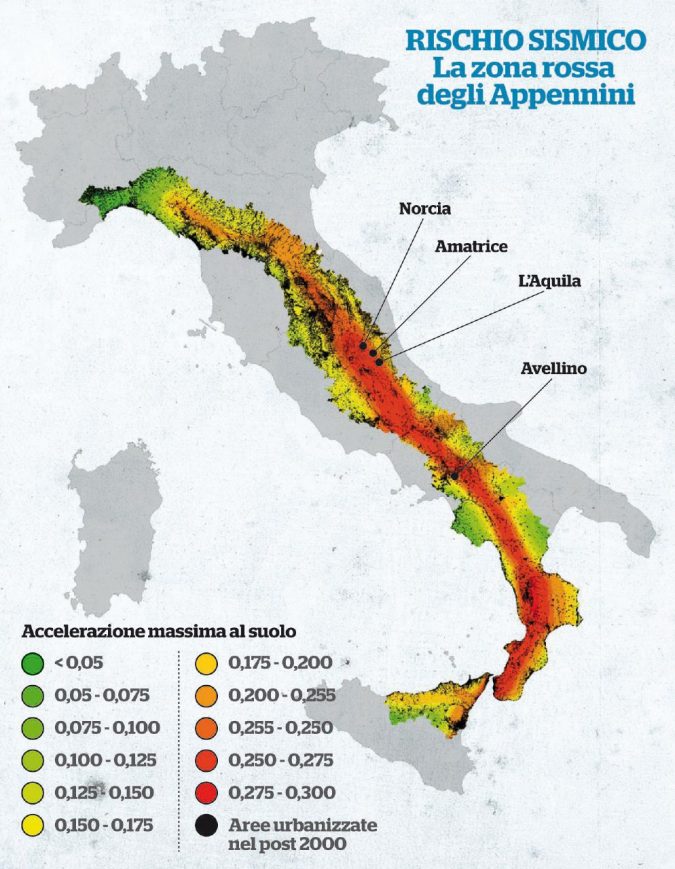 In 40 anni nelle zone sismiche il cemento è più che triplicato