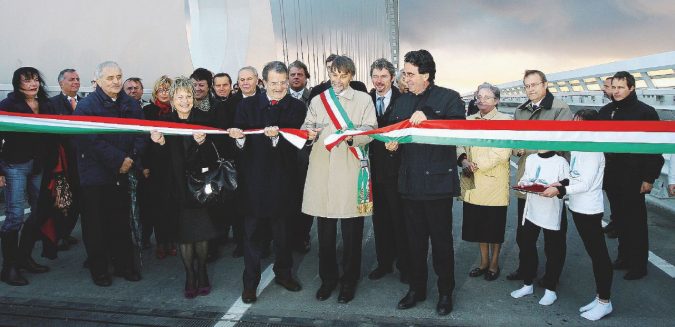 PRODI INAUGURA PONTI CALATRAVA,CORAGGIO COSTRUIRE COSE BELLE