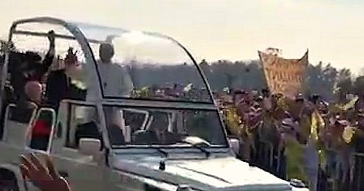 Papa a Milano, Bergoglio arriva al parco di Monza accolto da una folla di fedeli