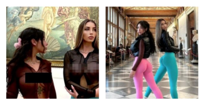 Due Influencer A Seno Scoperto Davanti Alla Venere Di Botticelli Gli Uffizi Evidente Che