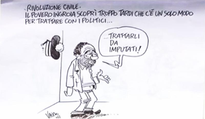 Copertina di Servizio Pubblico, le vignette di Vauro: da Berlusconi a Bersani