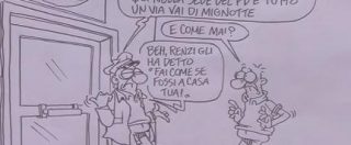 Copertina di Servizio Pubblico, gran finale con Vauro: da Berlusconi-Renzi a Grillo