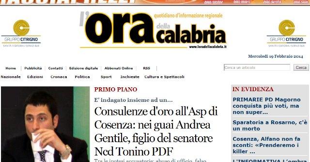 Copertina di L’Ora della Calabria, “pressioni per bloccare notizia”. E il giornale non esce