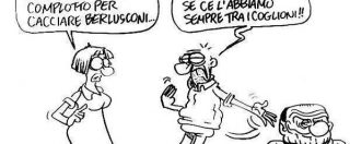 Copertina di Servizio Pubblico, le vignette di Vauro: dal complotto contro B. a Grillo