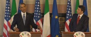 Copertina di Servizio Pubblico, Obama e Renzi sugli F35: “Investire nella difesa”