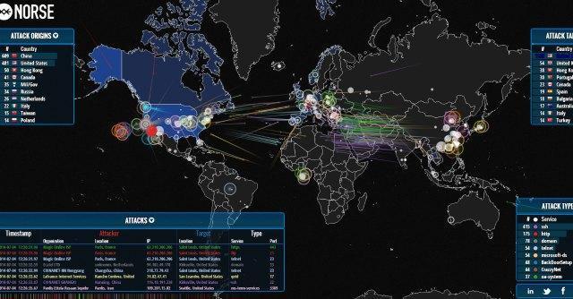 Hacker, la mappa in tempo (quasi) reale degli attacchi in tutto il mondo