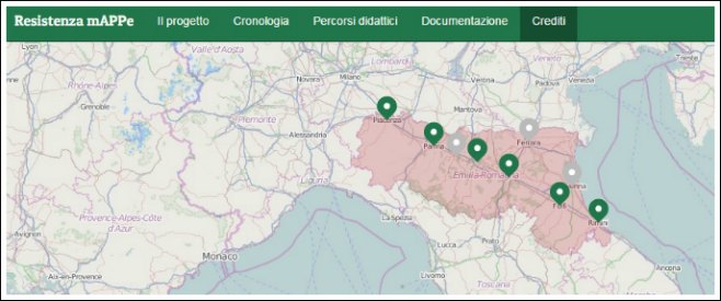 Copertina di Resistenza, una App per visitare i luoghi dei partigiani da Piacenza a Rimini