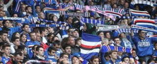 Copertina di Sampdoria, la maglia che ti incoraggia: sotto lo scudetto il chip fa partire un coro