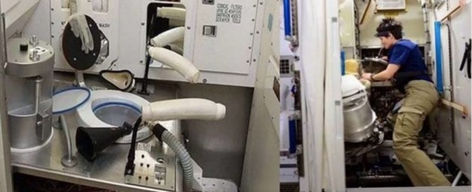 Samantha Cristoforetti, l’astronauta si fa ritrarre mentre ripara il bagno in orbita