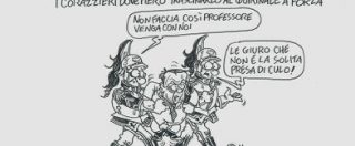 Copertina di Servizio Pubblico, la vignetta di Vauro su Quirinale e Prodi