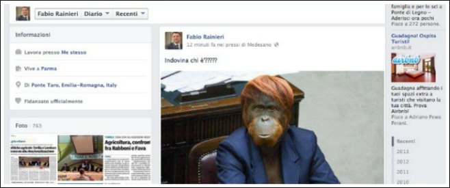 Lega Nord, condannato Rainieri: pubblicò fotomontaggio di Kyenge come orango