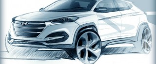 Copertina di Hyundai Tucson, primo bozzetto. L’erede dell’ix35 torna al nome “globale”