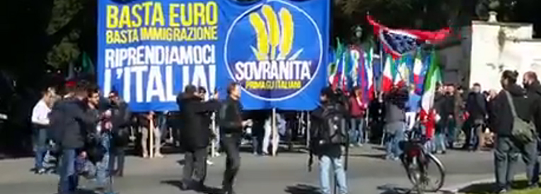 Copertina di Lega a Roma, il corteo di Casapound verso piazza del Popolo