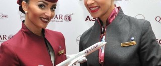 Copertina di Qatar Airways, hostess single per contratto. E se incinte possono essere licenziate
