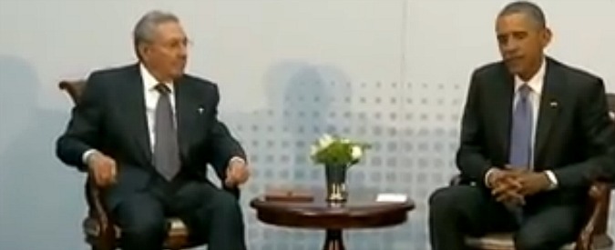 Copertina di Usa-Cuba, lo storico incontro tra Barack Obama e Raul Castro